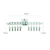 Bathroom 10 Clips Foldable Clothes Rack Hanger Laundry Folding Wall Underware Clothespin Mount Drying  Holder for Bra Socks 6