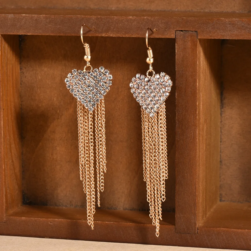 Модные хрустальные висячие серьги женские золотые серебряные цветные Эффектные серьги Свадебные украшения для вечеринки рождественские корейские серьги - Окраска металла: EA194