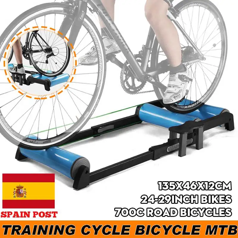 METTE Rodillos de bicicleta, mesa de ciclismo plegable de aleación de  aluminio para interiores con pedal, soporte de ciclismo ajustable, adecuado  para