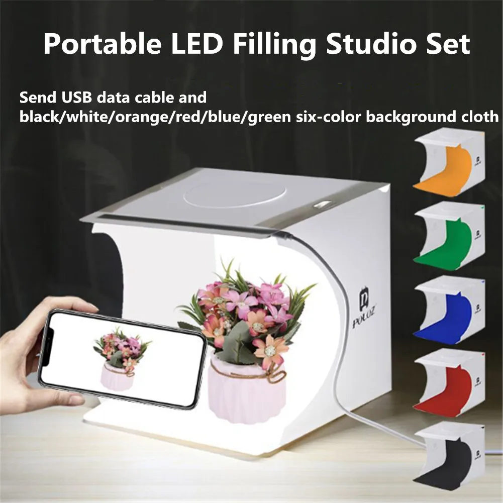 

2020 New LED Folding Lightbox Portable Photography Photo Studio Softbox Brightness Light Box For DSLR Camera Tabletop Shooting