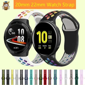 

Original Rainbow Colorful Silicone 20/22mm Watch Strap for HUAWEI watch gt2e/2 Samsung Galaxy 46/42mm/Active 2 gear S3 Removable