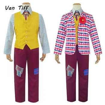 

Joker Joaquin Phoenix Arthur Fleck Suit Halloween Cosplay Costume Coat Shirt Vest Pants Tie Full Set Halloween Costumes