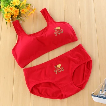 

New Style Plexus Ya Year of Fate Red Girls Bra Set Pure Cotton Sports Non-Steel Ring Students Underwear