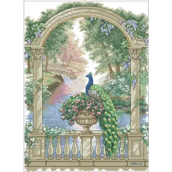 

Peacock in the garden patterns Counted Cross Stitch 11CT 14CT 18CT DIY Chinese Cross Stitch Kits Embroidery Needlework Sets