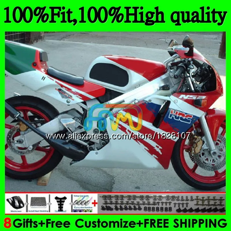 White red new Injection For HONDA NSR 250 MC21 PGM3 NSR250R 90 91 92 93  85BS.84 NSR250 R RR NSR 250R 1990 1991 1992 1993 Fairing