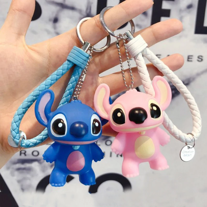 

1 Pc Adorable Cartoon Lilo and Stitch Keychain Stitch Keyring Rope Backpack Pendant Gifts Figure Toy
