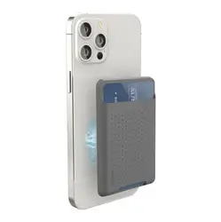Magnetic High - Quality Silicone Wallet Card Holder and Protective Phone Cover - iPhone 12 Pro Max (GRAY)