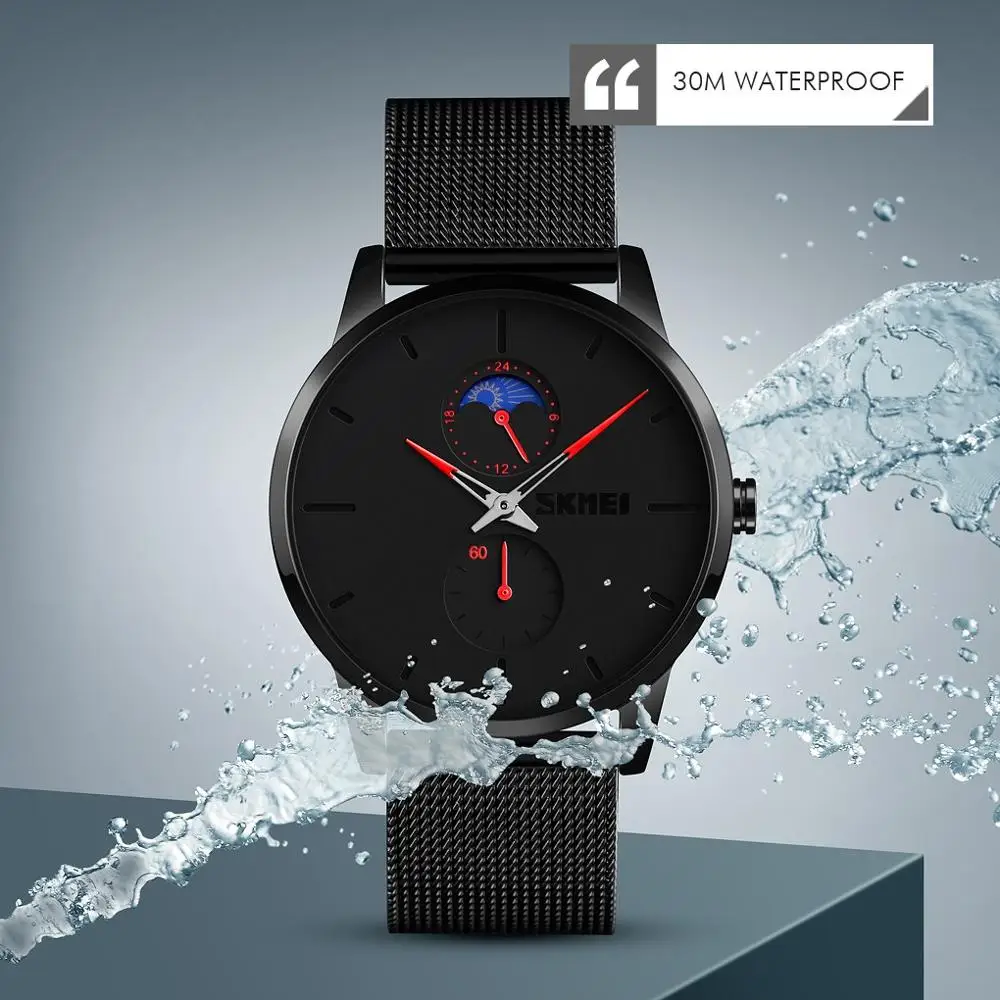 

2019 relogio masculino watches Fashion Creative Geometric Round Magnetic Ribbon Calendar Men's Quartz Watch Gift @5