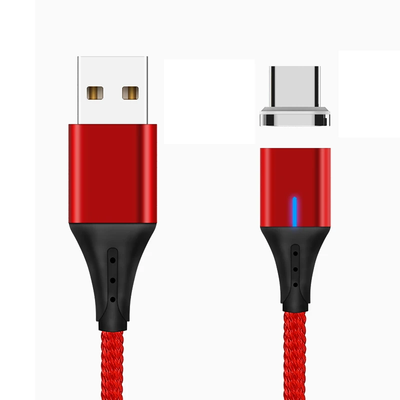 Red IONCT 3A Быстрая зарядка USB-C Магнитный кабель для Xiaomi 5 samsung Android мобильный телефон шнур провод магнит Зарядное устройство usb Тип C кабель - Цвет: Red