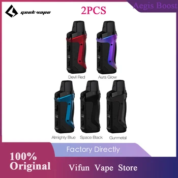 

2pcs!!! Geekvape Aegis Boost 40W Pod Mod Kit 1500mAh Battery 2ml/3.7ml Refillable Pod Fit Both Pod & RDTA E-cig Vape Kit VS Solo