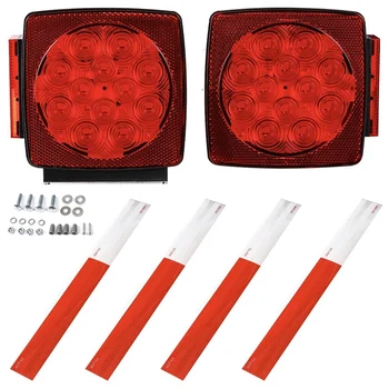 

12V LED Submersible Trailer Lights Stop Tail Turn Signal Lights for Under 80 Inch Boat Truck RV Marine Replacement