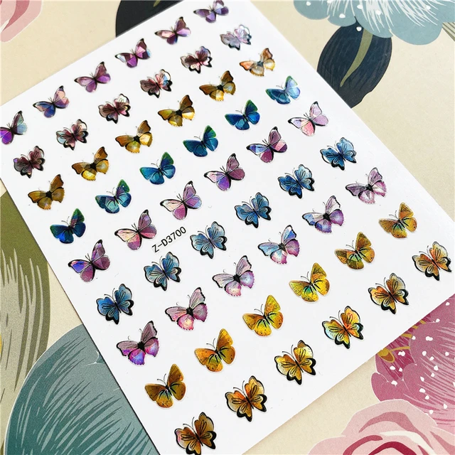 Z-D3702 Z-D3706 Colorful butterfly 3D Back glue Nail decal Nail sticker Nail decoration Nail art Nail ornament Z-D3700