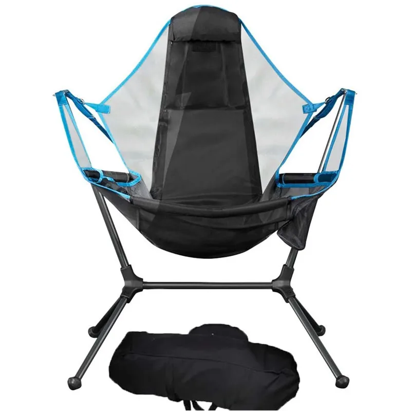 New Folding Chair Outdoor Portable Rocking Chair Park Swing Beach Chair Family Hammock 2