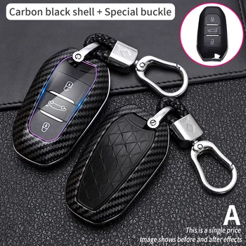 

Carbon Fiber remote car key fob case cover for Peugeot 508 308 208 2008 3008 5008 2008 For Citroen C4 C4L DS3 DS4 DS5 smart key