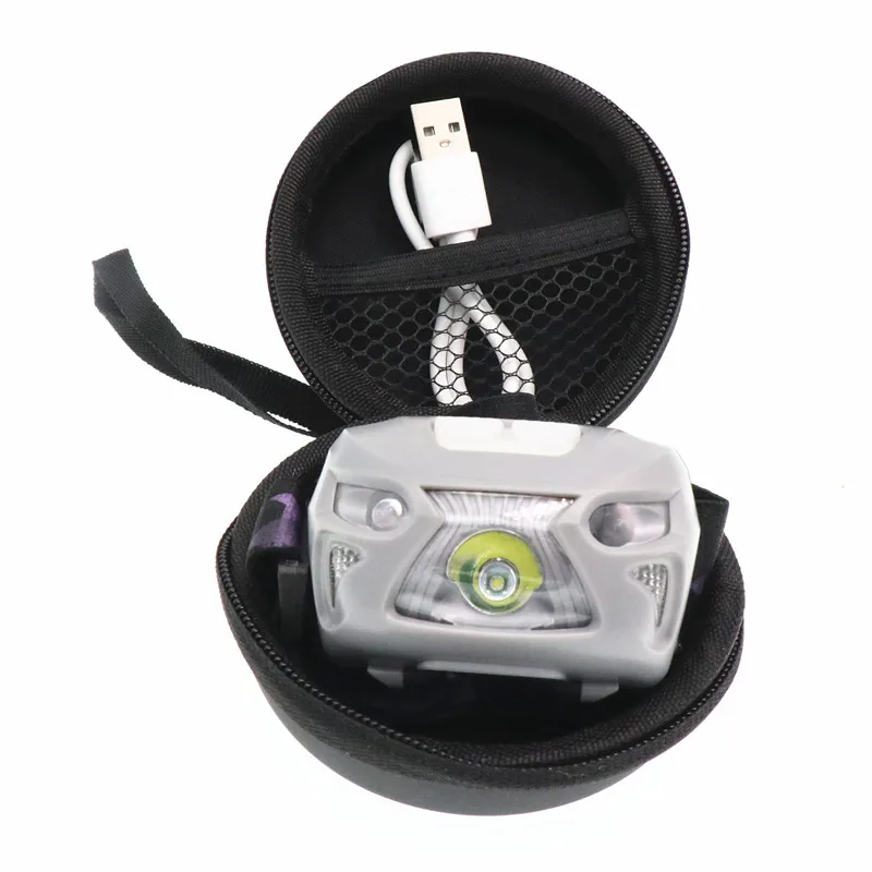 Индукционный светодиодный налобный фонарь Водонепроницаемый мини перезаряжаемый фонарь со встроенным аккумулятором для кемпинга, рыбалки, фонарика, фонарь