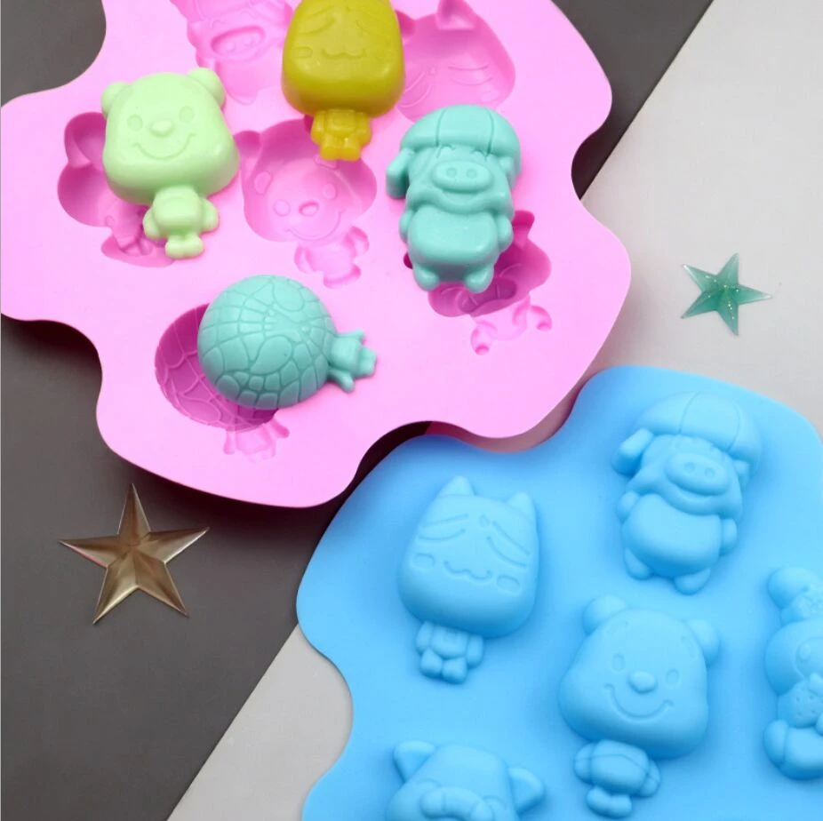 Details about   6 Cavity Animal Silicone Cake Mold Cartoon Cookie Chocolate Baking Mould