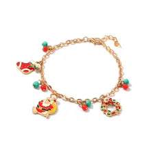 Рождественский браслет милый модный мультяшный Санта Клаус рождественские чулки браслет 2 шт./лот