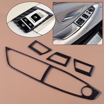 

4pcs Car Door Window Lift Switch Button Frame Panel Trim Cover Fit for BMW 5 Series F10 2011 2012 2013 2014 2015 2016 2017 2018