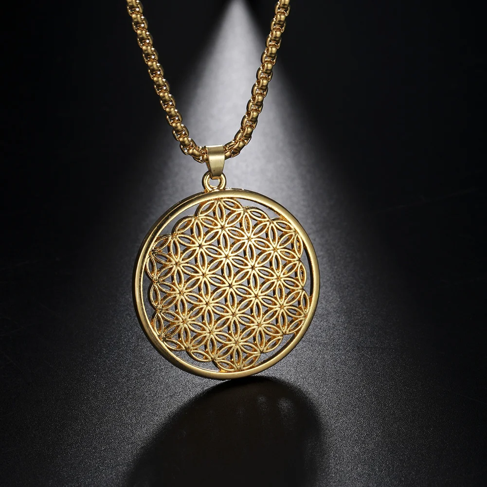 Женское ожерелье с подвеской в виде цветка жизни|flower of life|trendy jewelrypendant necklace |