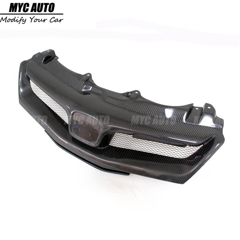 Передняя решетка для Honda Civic FN FK FN2 TYPE R 2006 2007 2012 из углеродного волокна и