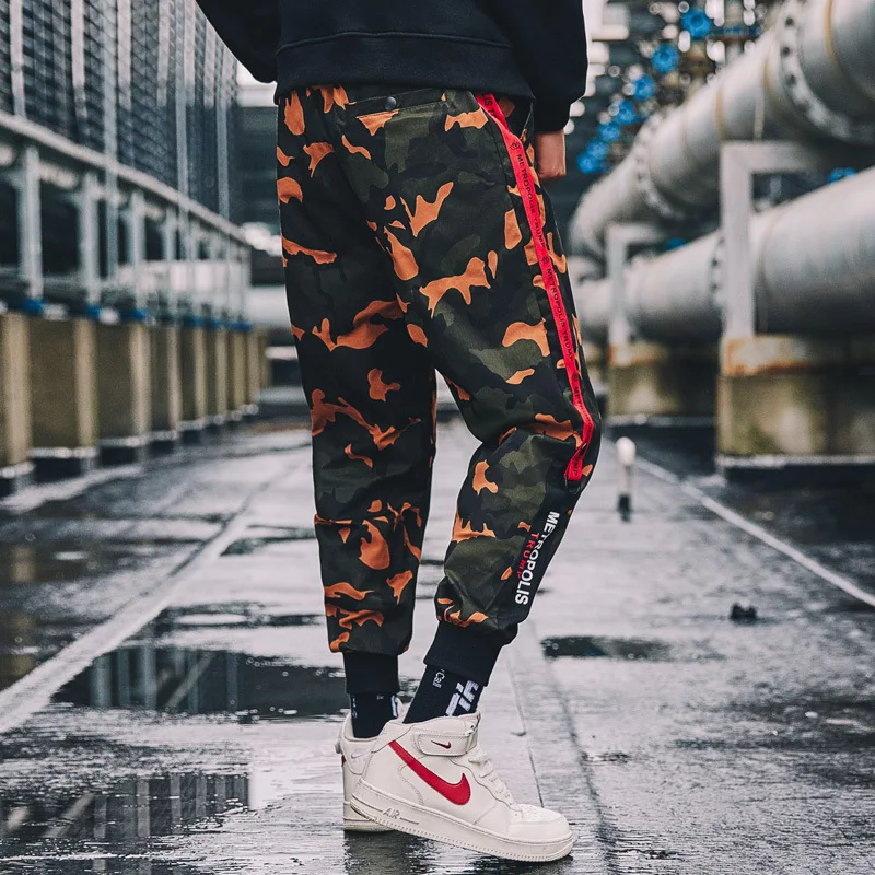 

Men's Autumn Multiple Pockets Camouflage Cargo Pants Men Cotton Harem Pants Plus Size Spring Streetwear Casual Hip Hop Trousers