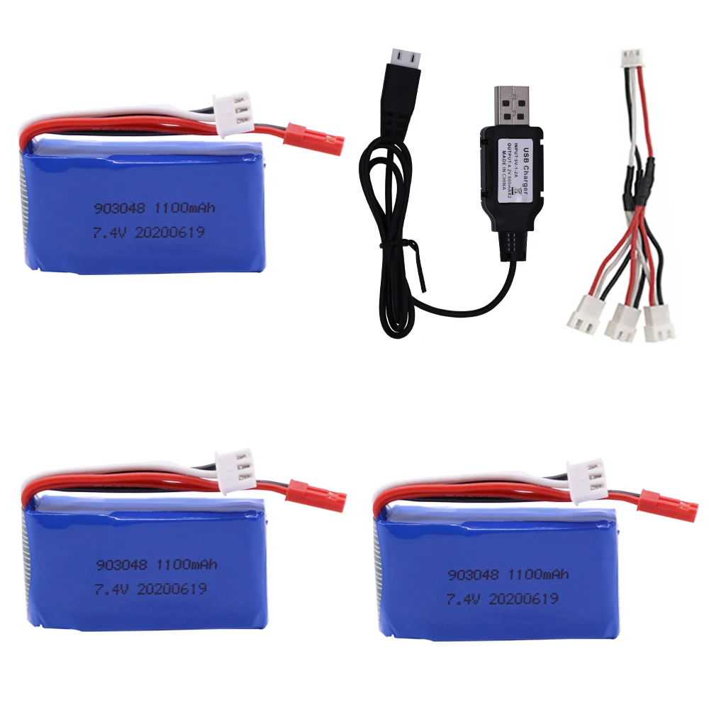 Lipo Battery with USB Charger For Wltoys V353 A949 A959 A969 A979 k929 RC Car Boat Helicopter toys Parts 7.4V 1100mAh 2S battery |