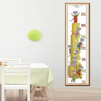 

SG023 Height Chart Table With Length Scale Baby Counted Cross Stitch Kit Cross-stitching Package Cross Stich Gift to Your Baby