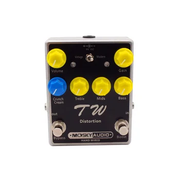 

TW Distortion Guitar Effect Pedal Fine-quality with Capacitors Resistors IC Three Band EQ Guitar Effects Guitars Accessory
