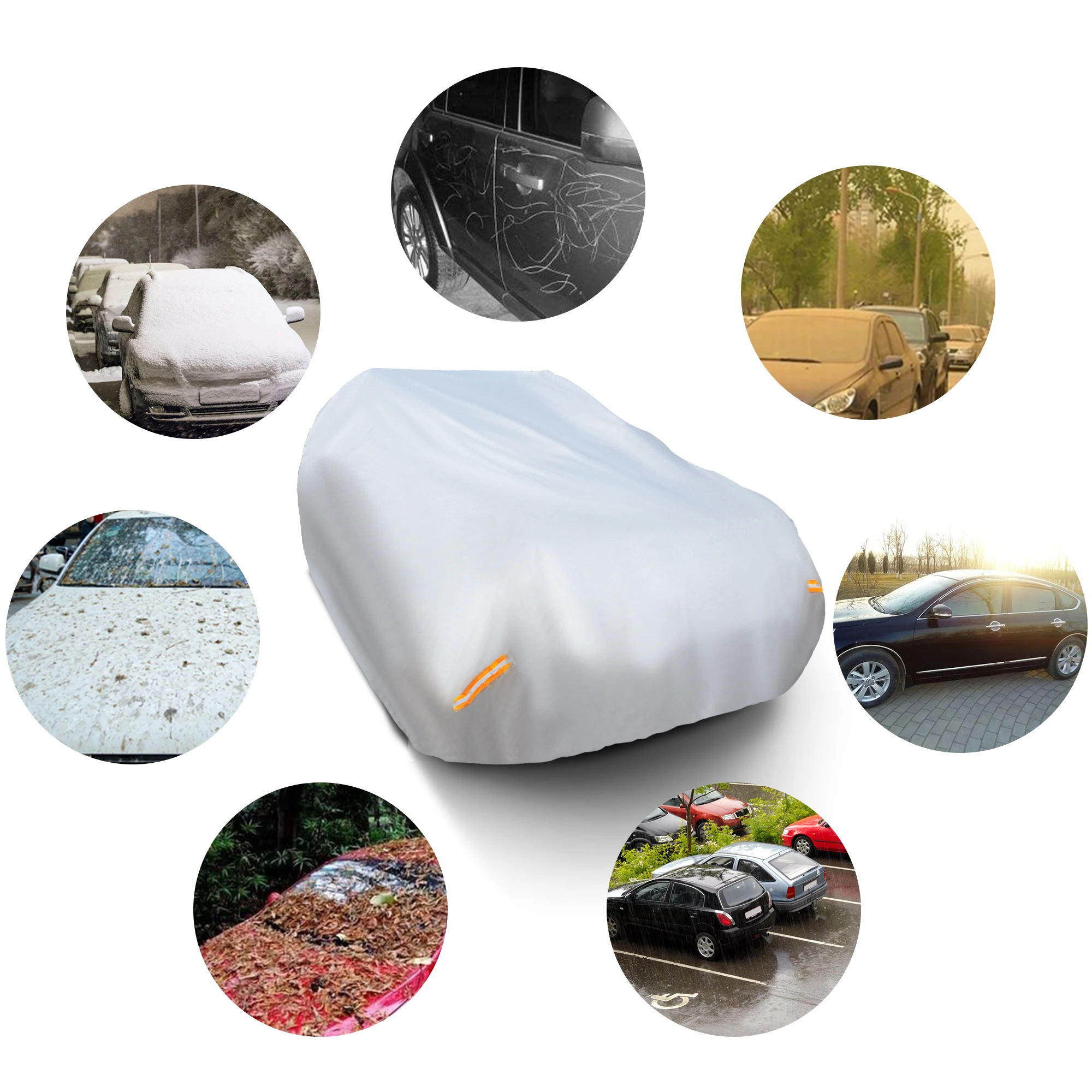 

Foldable Anti-scratch Full Car Cover Dust Proof Rain Resistant Waterproof Cover