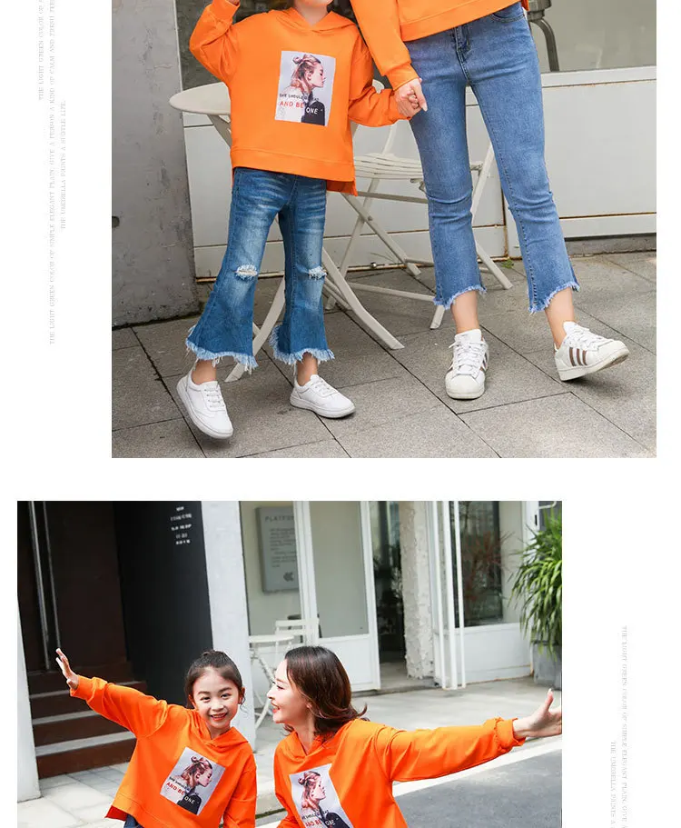 Для мам и детей Одежда Осень хлопковая одежда для мамы и дочки Повседневная Толстовка, худи одежда с надписью «Mommy And Me» Robe Mere Fille