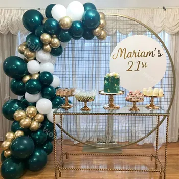 

DIY Global Balloons Garland Chrome Gold Balloon Arch Double Dark Green Birthday Wedding Thanksgiving Party Baby Shower Decor