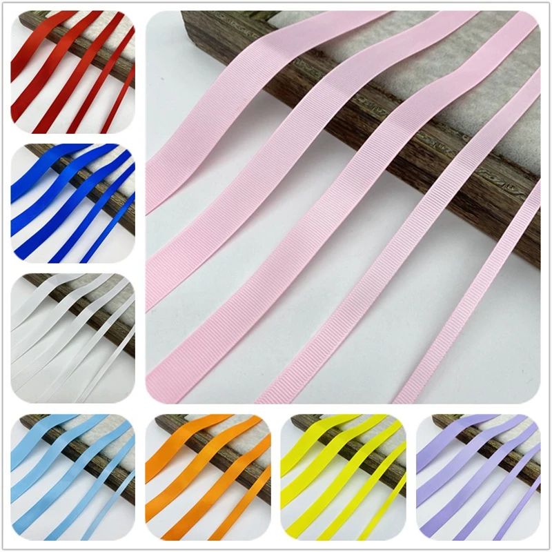 6/10/15/20/25/38/50mm 5ayrds Grosgrain Ribbon For Wedding Christmas Decoration DIY Bows For Crafts Gift Wrapping