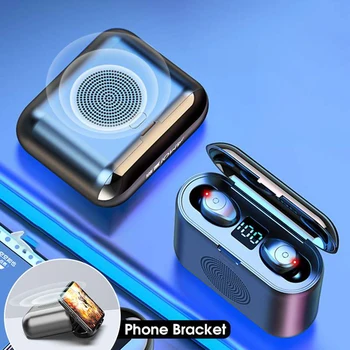 

F9 Wireless Headphones Bluetooth 5.0 Earphone TWS HIFI Mini In-ear Sports Running Headse Digital Display Earbuds Charging Case