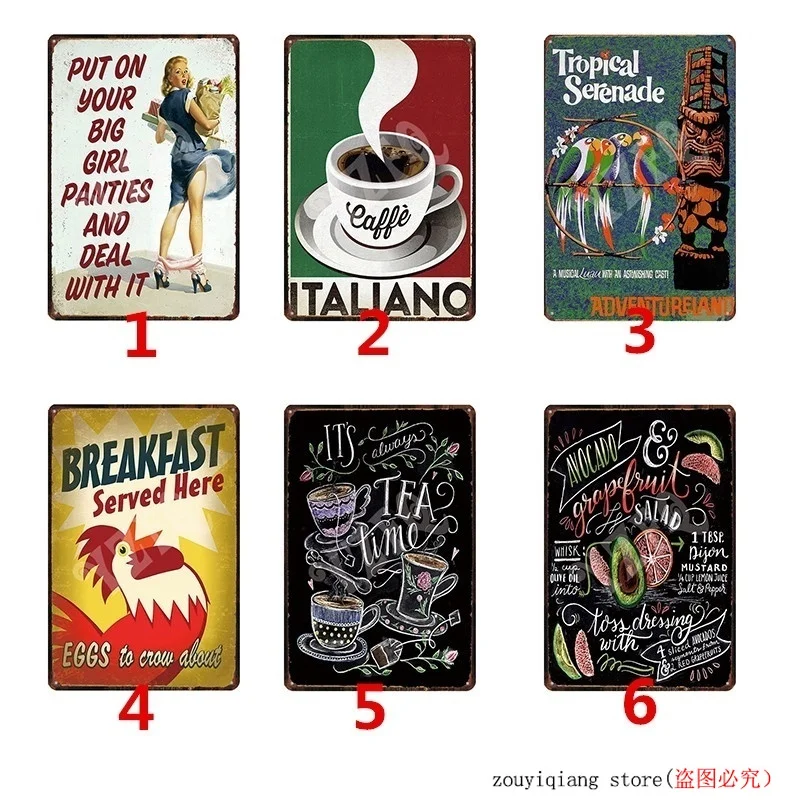 21 вид 1 шт. Бар Паб Caffee Винтаж металлические жестяные пластинки знаки потертый шик Настенный декор кафе 30*20 см