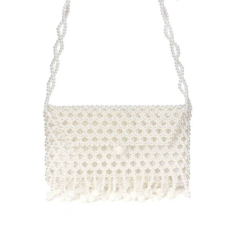 

Surplus Power 2019 New Style Shoulder Bag Women's Fashion Pearl Tassel Bag Weaving Shoulder Bag Bag