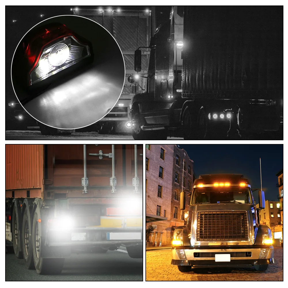12V 24V LED Truck Position Lights Fog Indicator DRL Trailer Taillights Car Rear Side Marker Lamp Width for Boat Caravan Accessories led marker lights,led tail lights,led driving lights
