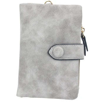 

PU Leather Short Zipper Pocket Casual Women Wallet Purse Fashion Solid Multifunction Handbag Tri-fold Portable Card Holder