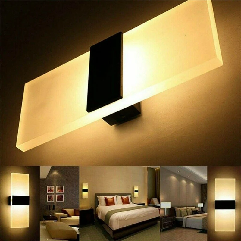 Modern 3W LED Wall Light Bedroom Up Down Spot Lighting  Lamp Sconce Fixture Home 