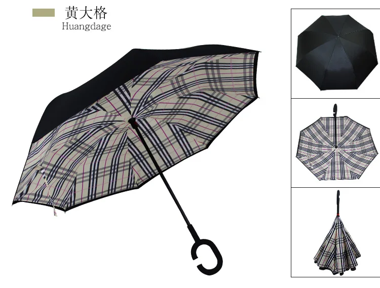 Двухслойный складной зонт Parapluie с защитой от ультрафиолета и защитой от солнца и дождя для мужчин и женщин - Цвет: as picture color