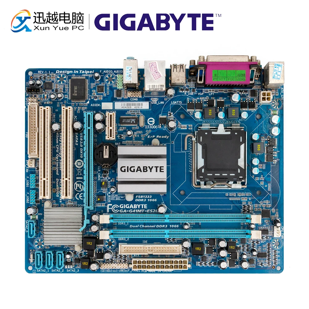 

Gigabyte GA-G41MT-ES2L Desktop Motherboard G41MT-ES2L G41 Socket LGA 775 For Core 2 DDR3 8G Micro ATX Original Used Mainboard