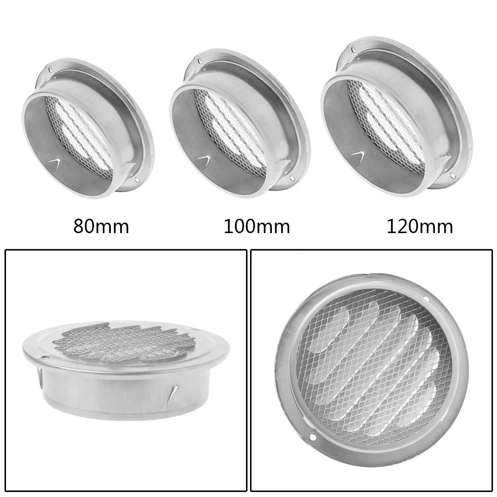 Вентиляционная решетка наружной стены из нержавеющей стали круглая