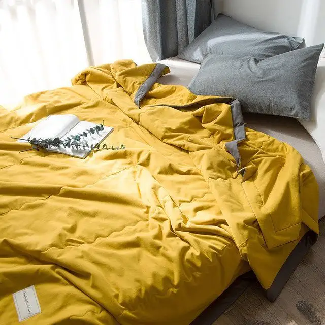 41 летнее воздухопроницаемое одеяло, мягкое дышащее покрывало, тонкое Полосатое Клетчатое одеяло, покрывало на кровать - Цвет: yellow