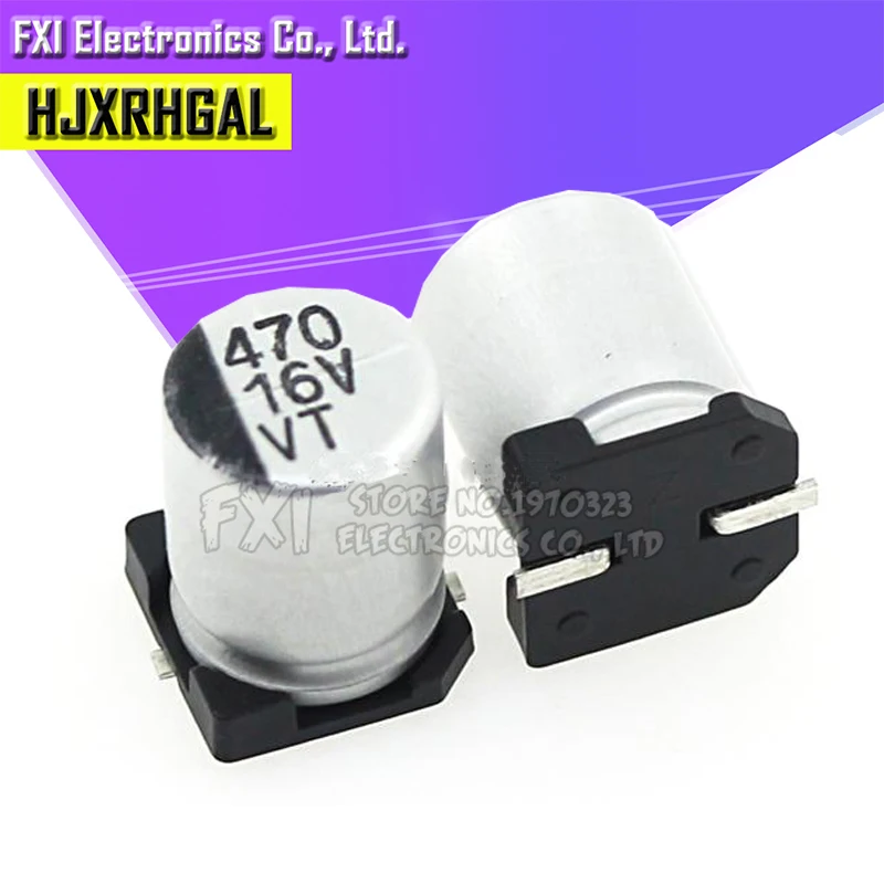10 шт. электролитический конденсатор 16v470uf 8*10 мм SMD алюминиевый электролитический конденсатор 470 мкФ 16v