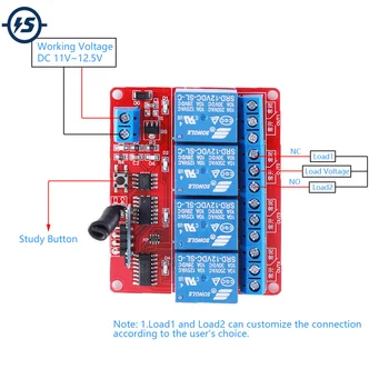 

Wireless Relay Module Remote Control Switch DC 5V 315MHz 4-Channel Self-locking/Interlock/Momentary Mode