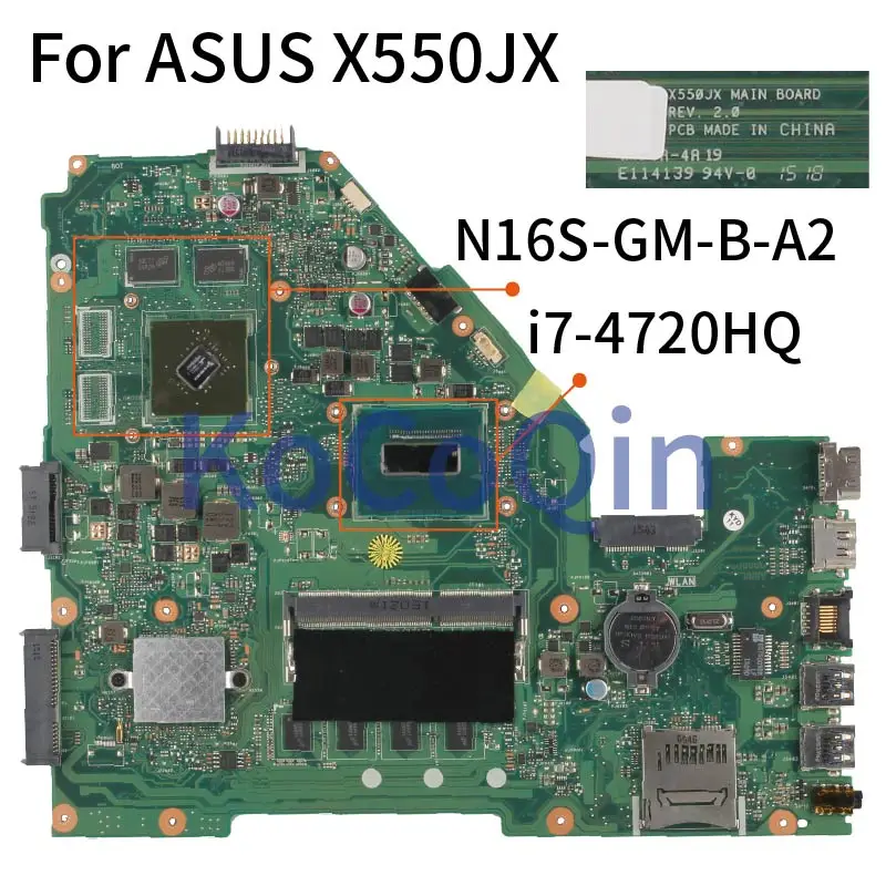 X550JXForASUSX550JDFX50JZX50JA550JX550JLaptopMotherboard4GB