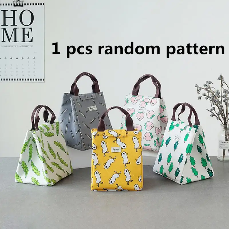 random pattern Портативная сумка для обеда из плотной алюминиевой фольги, термоизолированная сумка для обеда, сумка-холодильник, сумка Bento, сумка для пикника, сумка для обеда для детей - Цвет: random pattern