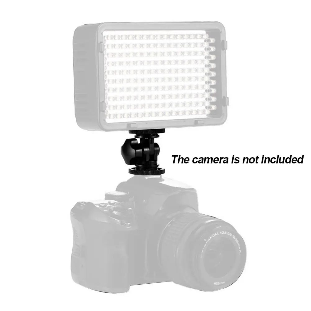 Кронштейн регулируемый угол DSLR ABS Портативный адаптер держатель вращающийся двойной головкой Горячий башмак крепление Универсальный для видео светильник