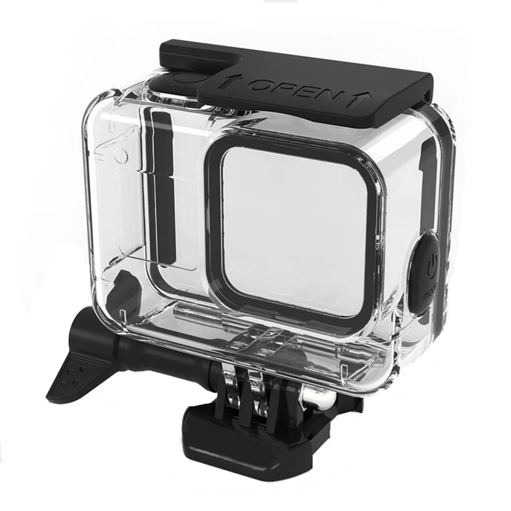 Housing PATALACHI водонепроницаемый корпус чехол для Gopro Hero 8 черный 196ft подводная фотография мягкая резиновая кнопка защитная - Цвет: Housing