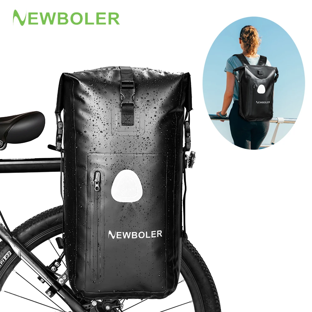 NEWBOLER 3 in1 Bicycle Pannier Bag 20L Backpack Bike Carrier Bag PVC