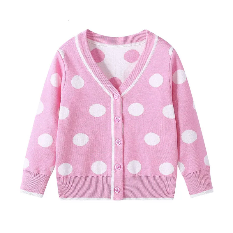 

2019 Autumn Toddler Girl Sweaters Cardigans Winter Long Sleeve Warm Knitted Cardigans Baby Girls Dot Sweater Girls Pullover Top
